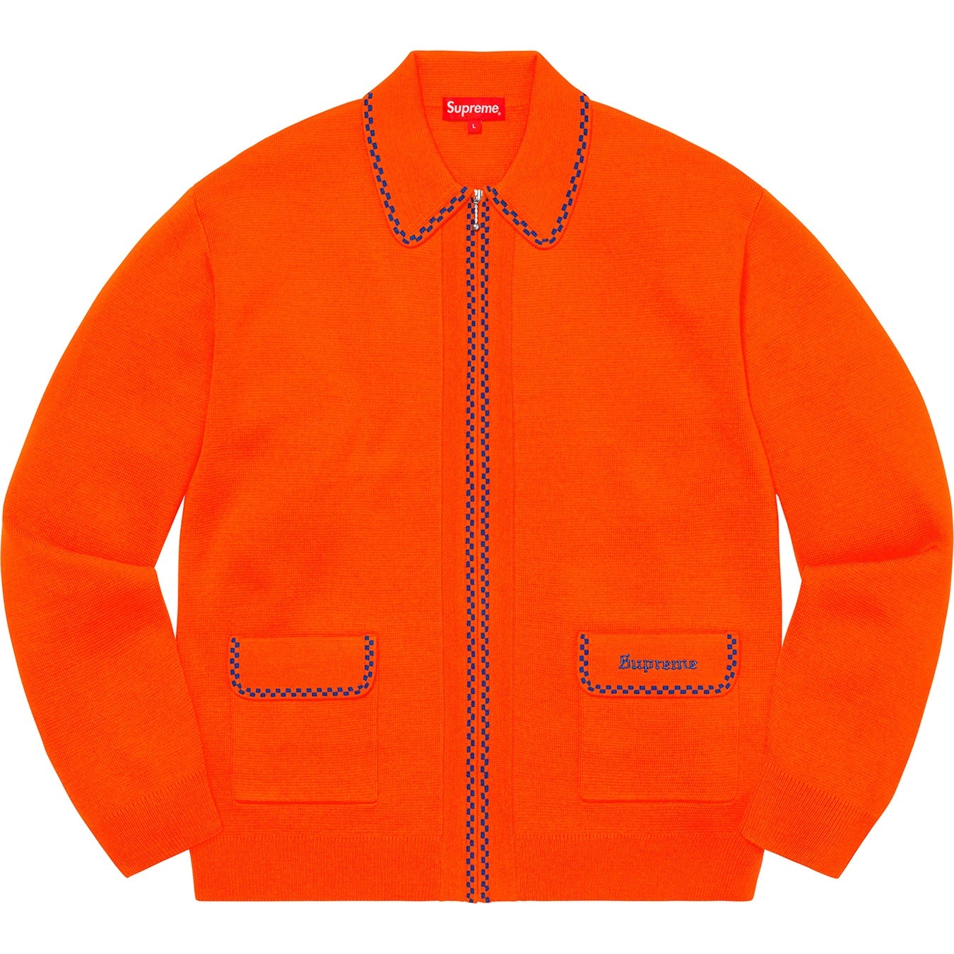 Checkerboard Zip Up Sweater view 8